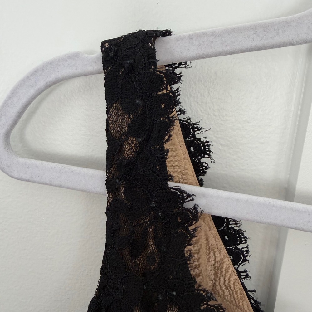 VTG Ann Klein Black Sleeveless Dress Lace Silk Cocktail Wedding Guest LBD Size 6 - Picture 3 of 12